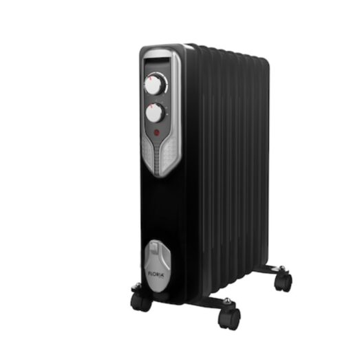 Calorifer electric ZLN-3659, negru, 2000 W, 9 aripioare, 3 niveluri de putere, termostat reglabil