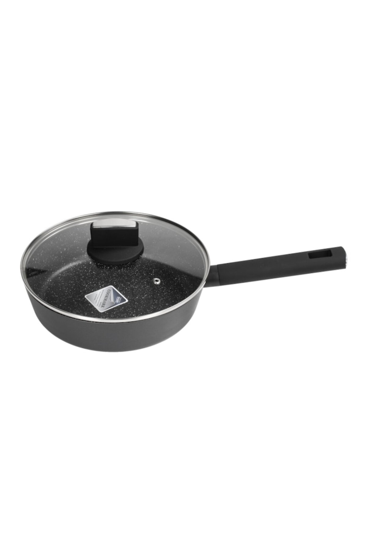 Oală ZLN0898 (28 cm, 3,9 L) Neagră, acoperire din marmură, 5 straturi, mâner moale la atingere - imagine 2