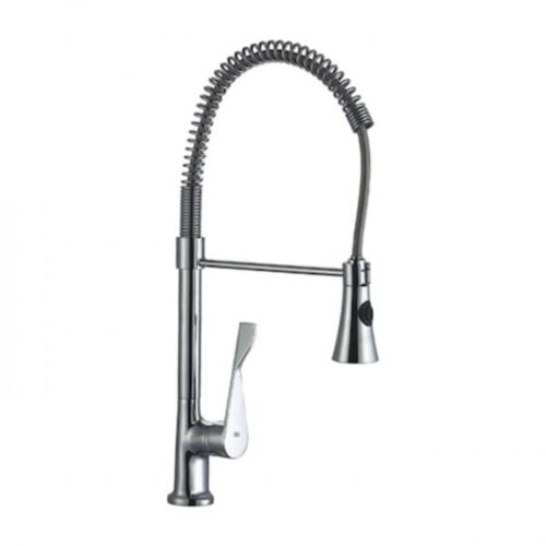 Baterie bucătărie Z-Inox ZLN8153, cioc flexibil de 45 cm, corp din alamă, finisaj cromat, 2 moduri de pulverizare