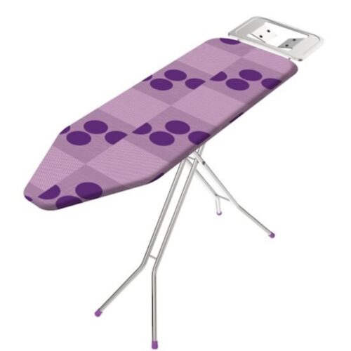 Masă de călcat, reglabilă pe înălțime 62-87 cm, husă din bumbac și poliester violet, dimensiuni 30x105 cm