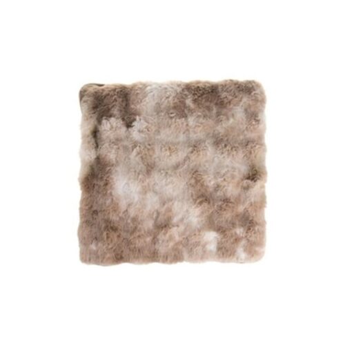 Pernă decorativă pentru scaun, blană artificială bej-maro, cu model în relief, 40x40cm