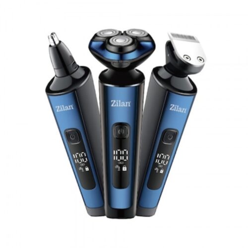 Aparat de ras și tuns electric 4 în 1 (USB, IPX6, umed/uscat, 3 capete, LED, 60 min)