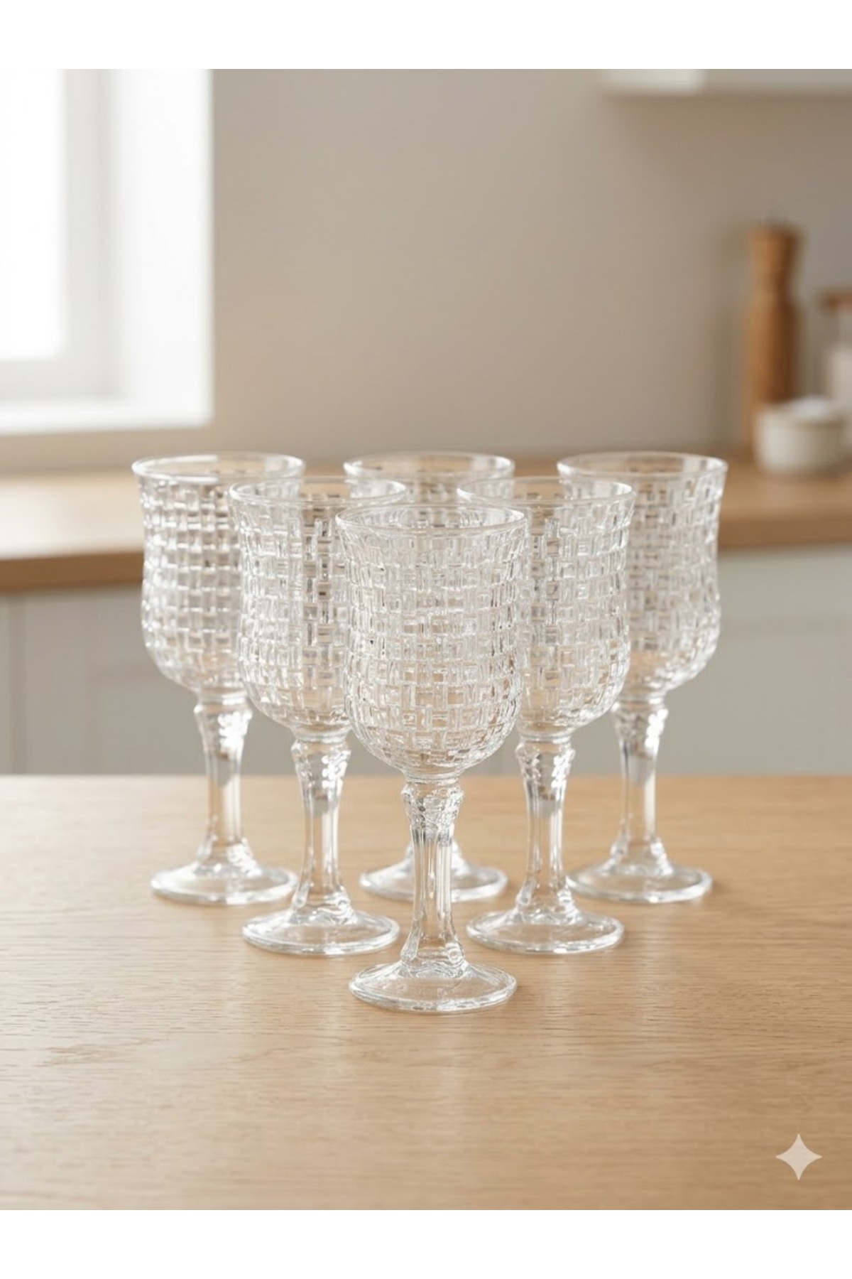 Set 6 Pahare cu Picior pentru Vin Alb Sofia, 180 ml, Model Texturat Premium, Pahare Elegante Dining - imagine 2