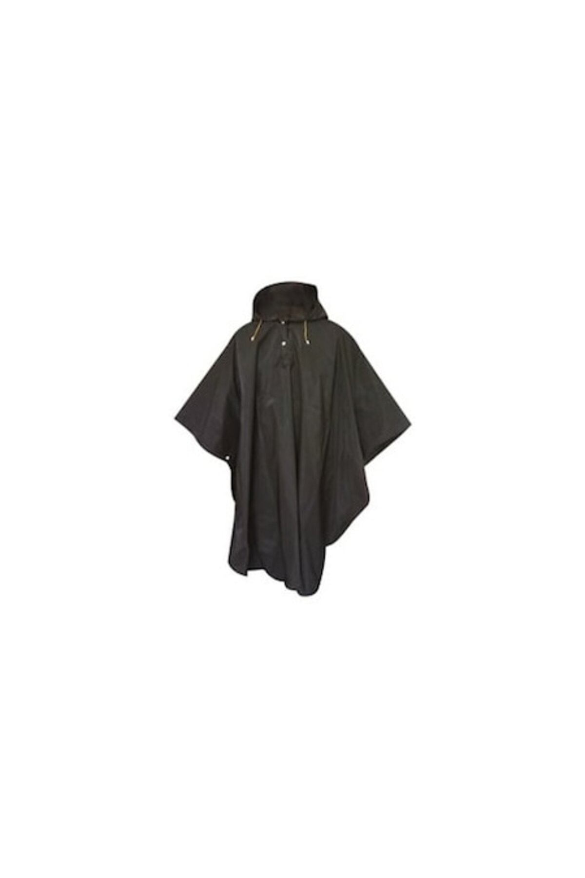 Poncho de ploaie pentru adulți - Negru, cu nasturi și șnur de strângere, ideal pentru călătorii