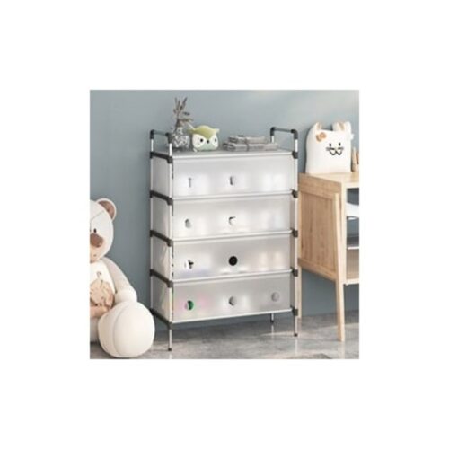 Suport pentru pantofi Frosty cu 4 sertare și raft 60x28x90cm