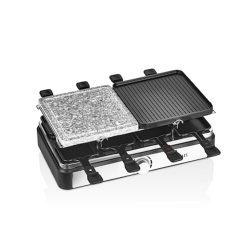 Grătar electric pentru raclette ZLN8863, plăci din piatră și aluminiu, 1400 W, gri