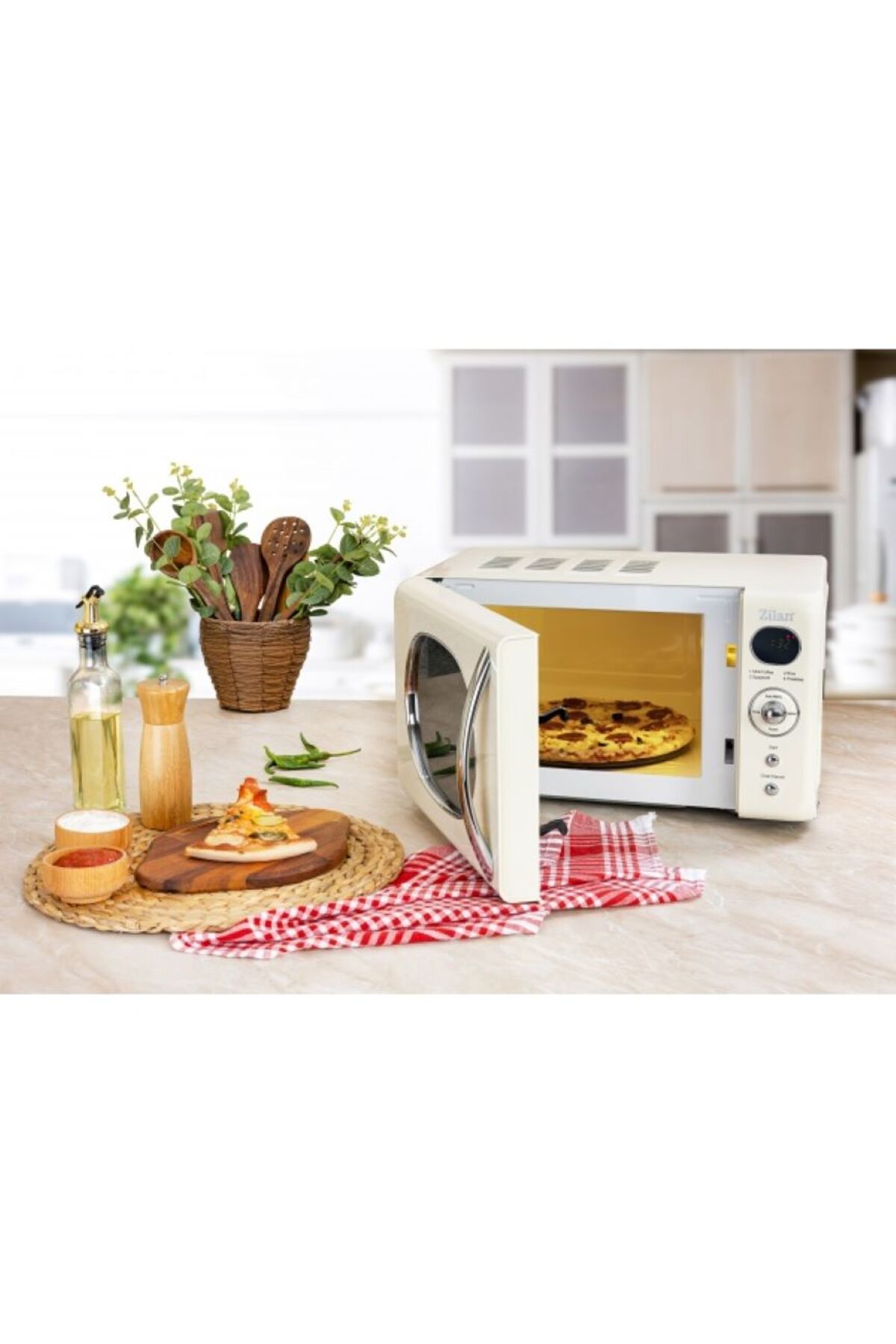 Cuptor cu microunde RETRO, putere 700 W, capacitate 20 L, , afișaj digital, temporizator /ZLN1245/ - imagine 4