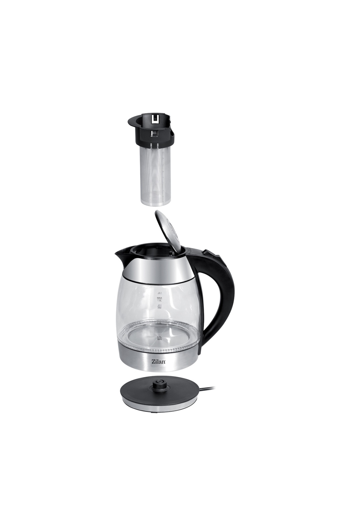 Fierbător electric ZLN8948 cu filtru pentru ceai, capacitate de 1,8 litri, putere de 2200W - imagine 2