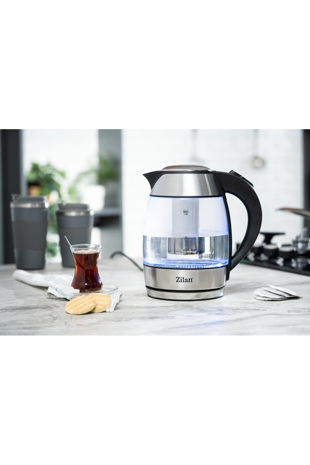 Fierbător electric ZLN8948 cu filtru pentru ceai, capacitate de 1,8 litri, putere de 2200W - imagine 3