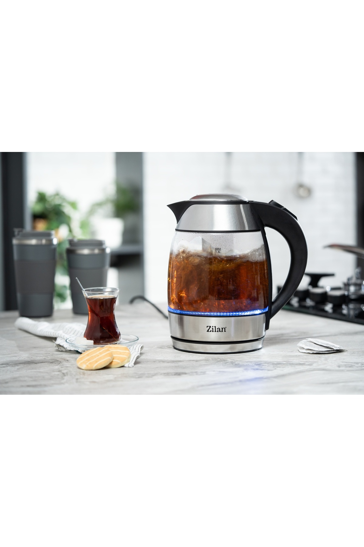Fierbător electric ZLN8948 cu filtru pentru ceai, capacitate de 1,8 litri, putere de 2200W - imagine 4