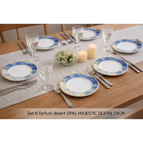 Set 6 farfurii desert OPAL OCEAN 19CM