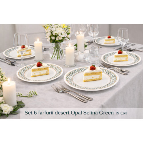 SET 6 FARFURII DESERT OPAL GREEN 19 CM