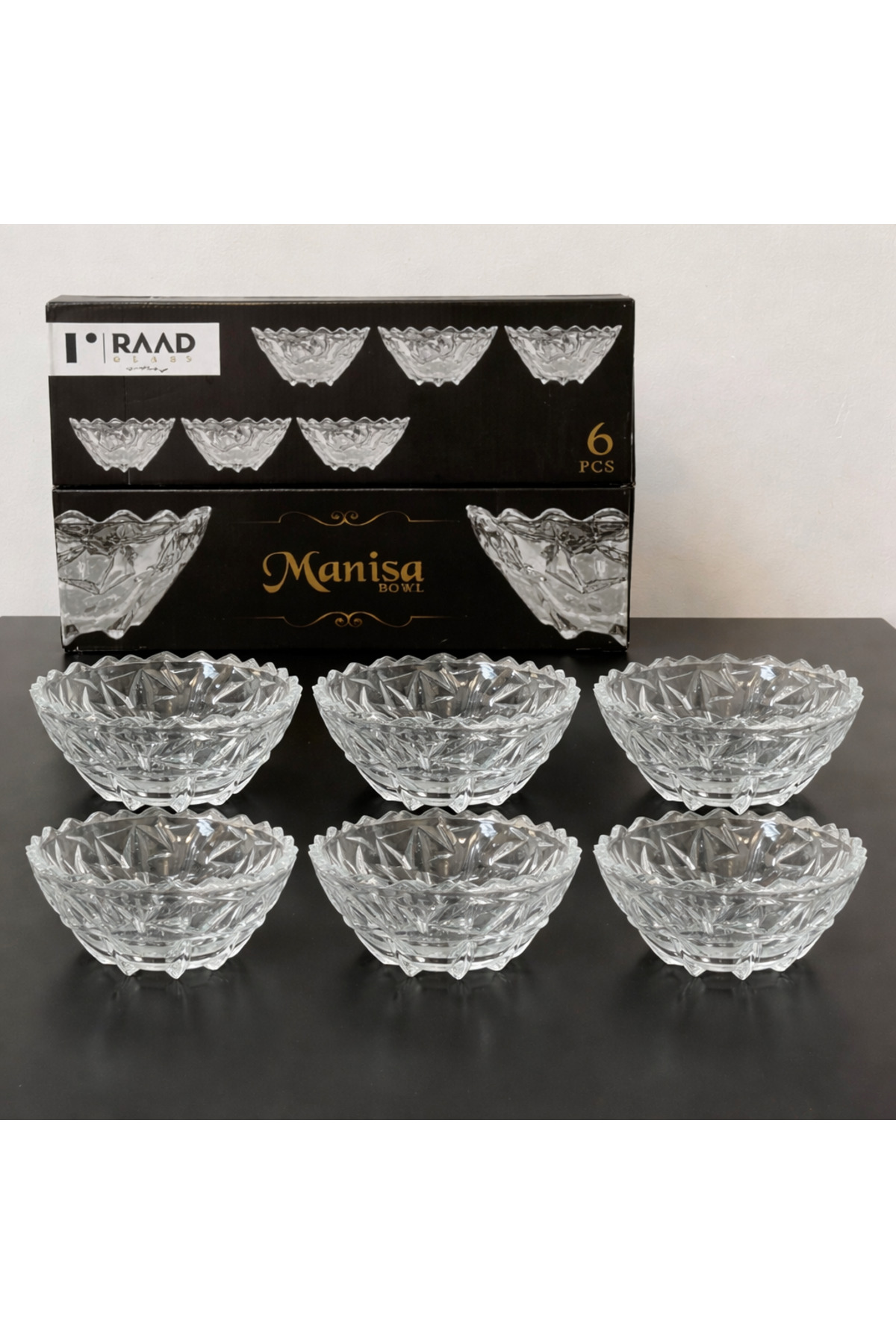 Bol Manisa din sticlă groasă, 13 cm – Set bol servire snacks, alune, fistic, semințe - imagine 2
