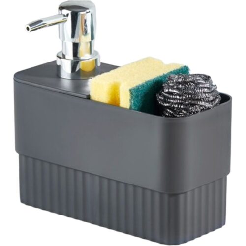 DISPENSER SĂPUN LICHID CU SUPORT BURETE, 7.5 × 16 × 10 CM