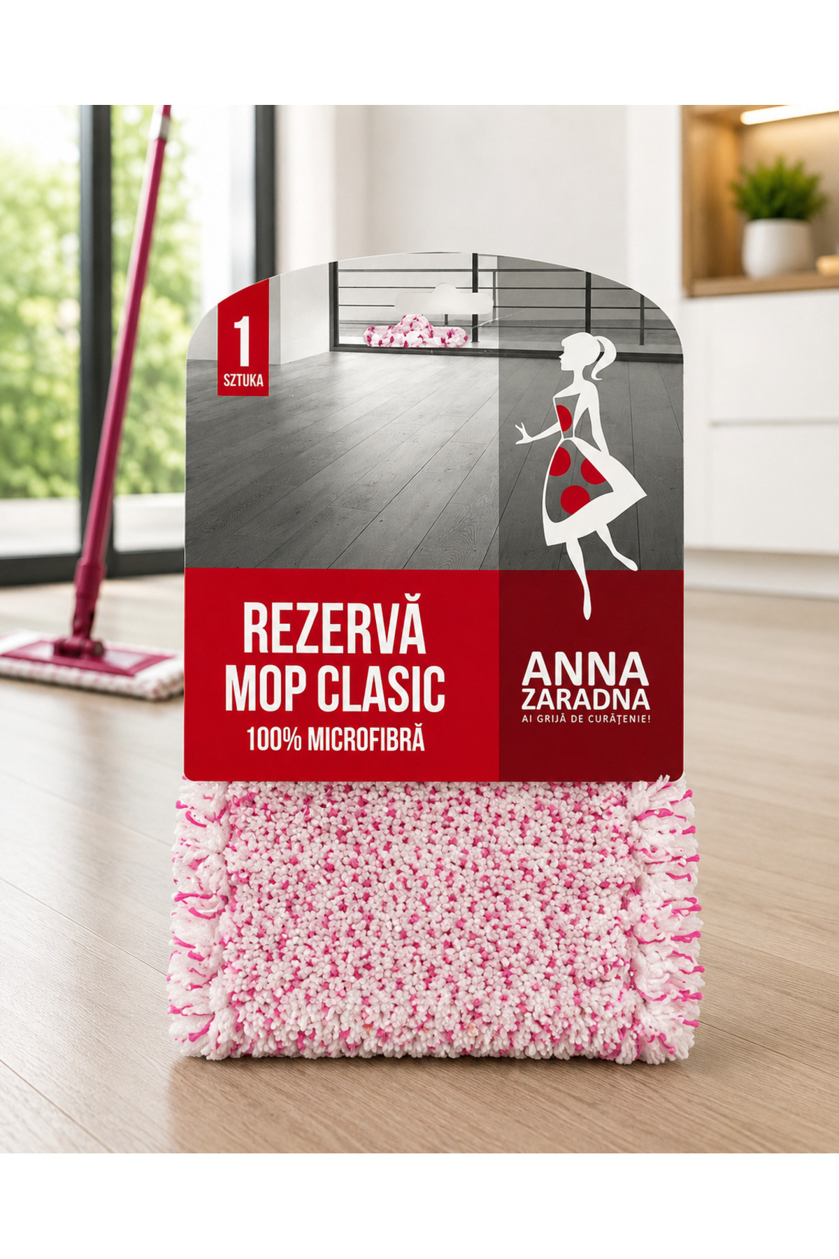 Rezervă Mop Clasic din Microfibră – Curățare Eficientă și Absorbție Ridicată
