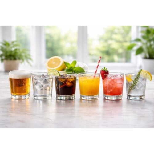 Pahar din Sticlă Transparentă, 230 ml, Set 6 Bucăți