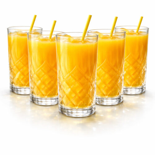 Set 6 Pahare Model Diamantat 300 ml – Sticlă Groasă, Design Elegant