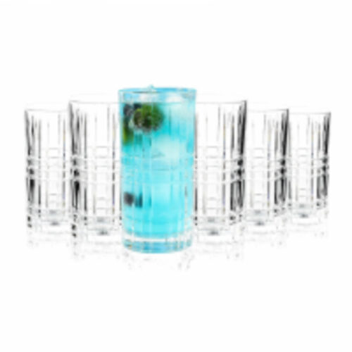 Set de 6 pahare de sticlă 300ml Mansoura VENTO pătrate